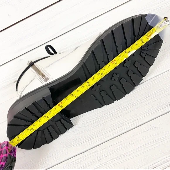 NEW All Saints Lira Hiker White Leather Boots 11 - Picture 15 of 16